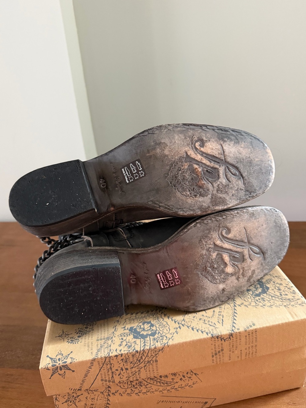 Free People Stony Desert Distressed Leather Ankle Booties - Picture 4 of 11